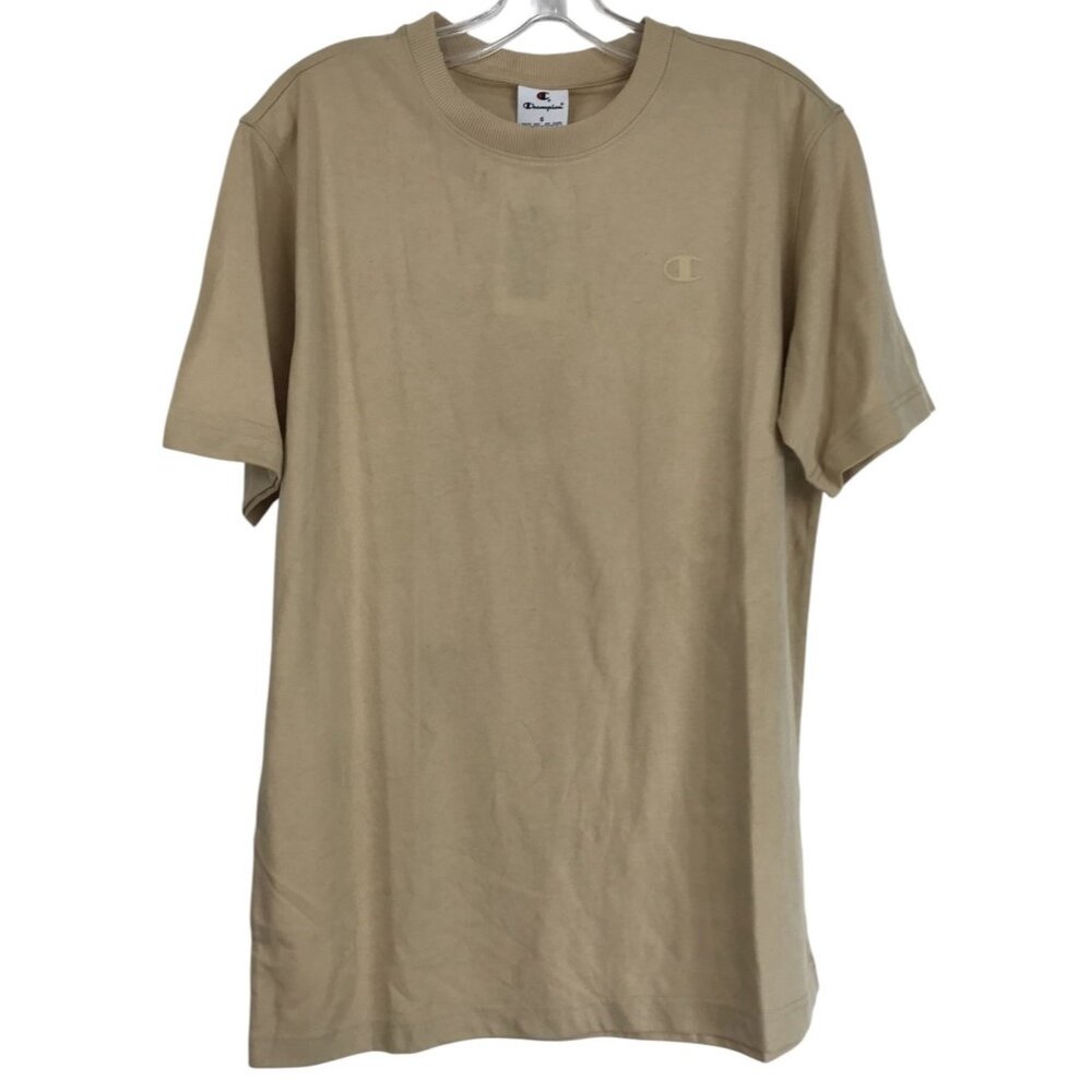 Champion Tee T Shirt Mens Size Small Beige Khaki Short Sleeve